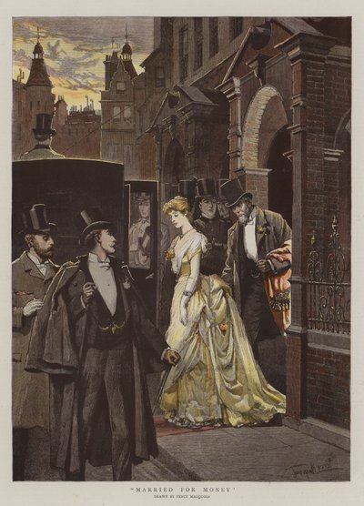 お金のために結婚（chromolitho） 作： Percy Macquoid